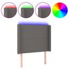 vidaXL LED Kopfteil Grau 103x16x118/128 cm Kunstleder