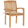vidaXL Stapelbare Gartenst&uuml;hle mit Kissen 8 Stk. Massivholz Teak