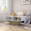 vidaXL Couchtisch Wei&szlig; und Sonoma-Eiche 103,5x50x44,5 cm Holzwerkstoff