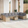 vidaXL Garten Essgruppe mit Kissen 11 pcs Beige und Hellgrau