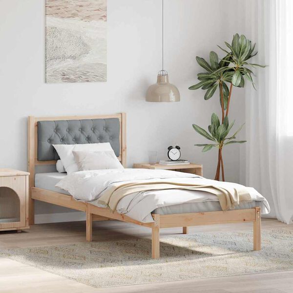 vidaXL Bettrahmen Hellgrau 80 x 200 cm Massives Kiefernholz