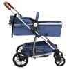 vidaXL 3-in-1-Kinderwagen Marineblau Aluminium