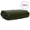 vidaXL Plane 650g / m&sup2; Olive Gr&uuml;n 3 x 5 m Canvas mit PVC-Beschichtung