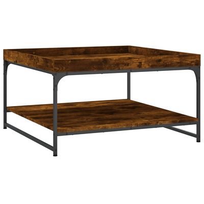 vidaXL Couchtisch Räuchereiche 80x80x45 cm Holzwerkstoff und Eisen