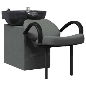 vidaXL Shampoo Stuhl Dunkelgrau und Schwarz 136 x 60 x 92 cm Stoff