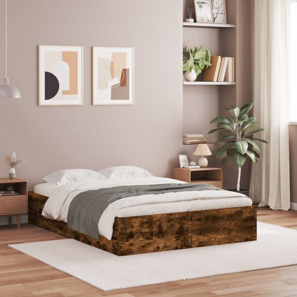 vidaXL Bettgestell mit Schubladen R&auml;uchereiche 120x200cm Holzwerkstoff