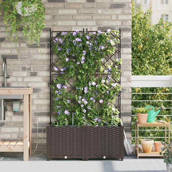 vidaXL Garten-Pflanzgef&auml;&szlig; 2 pcs Braun Stahl