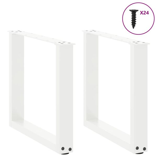 vidaXL Couchtischbeine U-Form 2 Stk. Wei&szlig; 50x(42-43) cm Stahl