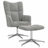 vidaXL Relaxsessel mit Hocker Hellgrau Samt