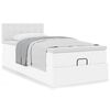 vidaXL Ottoman-Bett mit Matratze Wei&szlig; 100x200 cm Kunstleder