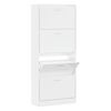 vidaXL Schuhschrank Hochglanz-Wei&szlig; 63x24x147 cm Holzwerkstoff