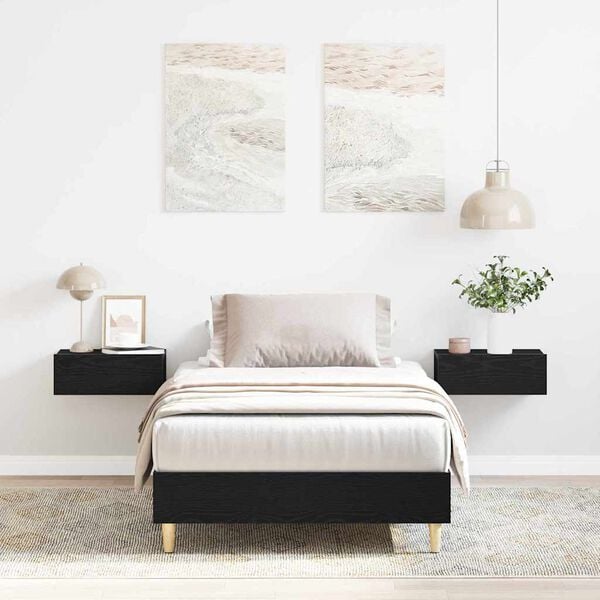 vidaXL Bettgestell Schwarze Eiche 90 x 200 cm Holzwerkstoff