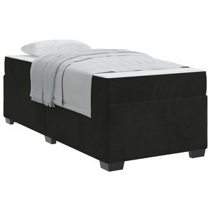 vidaXL Bettrahmen mit Matratze Schwarz 90 x 190 cm Stoff