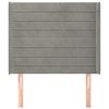 vidaXL Kopfteil mit Ohren Hellgrau 93x16x118/128 cm Samt