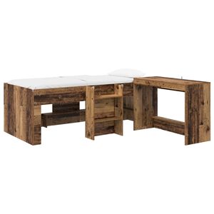 vidaXL Hochbett mit Schreibtisch f&uuml;r Kinder Altholz 90 x 190 cm
