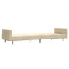 vidaXL Schlafsofa 2-Sitzer mit Fu&szlig;hocker Creme Stoff