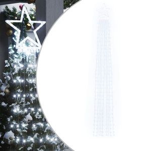 vidaXL Weihnachtsbaum-Beleuchtung 320 LEDs Kaltwei&szlig; 375 cm