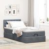 vidaXL Ottoman-Bett mit Matratze & LEDs Dunkelgrau 90x190 cm Samt