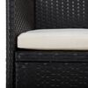 vidaXL 3-tlg. Garten-Essgruppe Poly Rattan und Hartglas Schwarz
