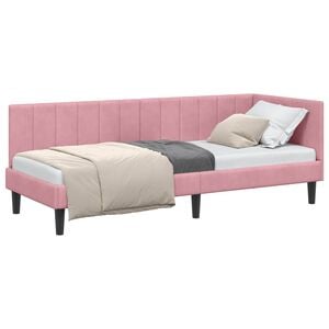 vidaXL Eckbettgestell Rosa 80 x 200 cm Samt