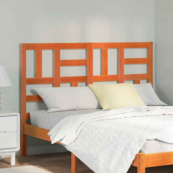 vidaXL Bettkopfteil Wachsbraun 145,5 x 4 x 104 cm Massives Kiefernholz