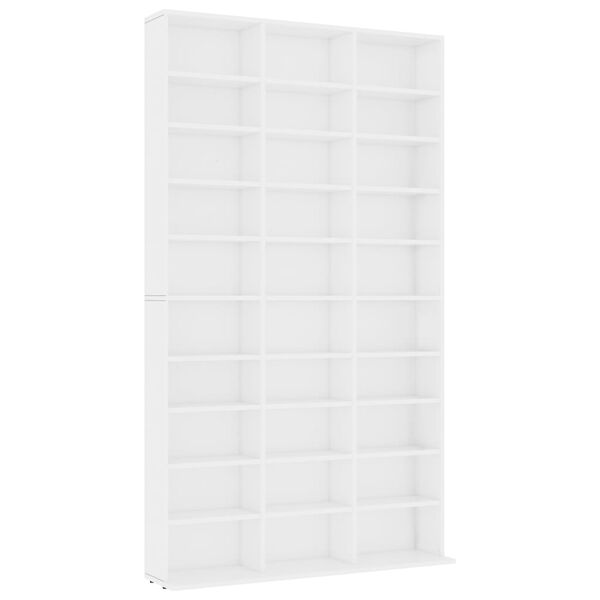 vidaXL CD-Schrank Weiß 102x16x177,5 cm Holzwerkstoff