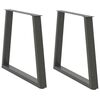 vidaXL Esstisch Beine V-Form 2 St&uuml;ck Anthrazit 80x(72-73,3) cm Stahl