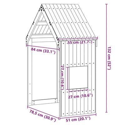 vidaXL Dach für Kinderbett 55x84x132 cm Massivholz Kiefer