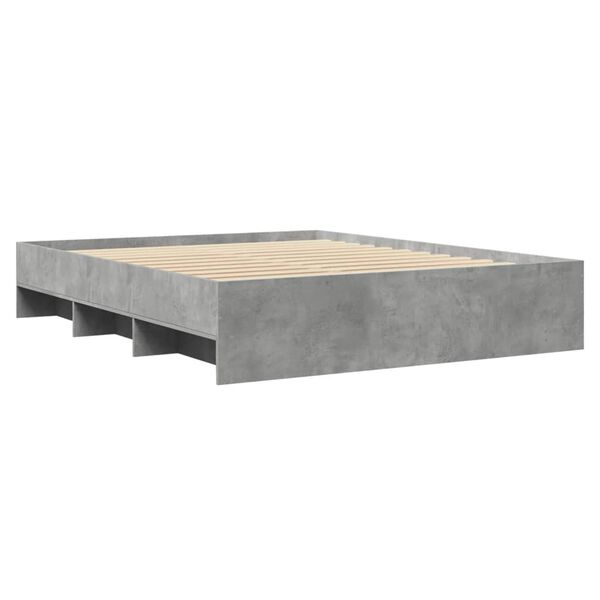 vidaXL Bettgestell Betongrau 150x200 cm Holzwerkstoff