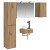vidaXL Badezimmerm&ouml;bel-Set 5 Stk. Artisan-Eiche Ingenieurholz und Glas