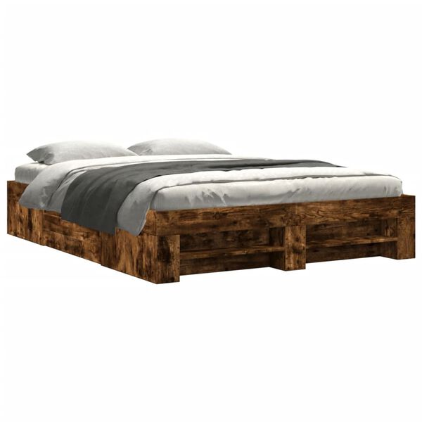 vidaXL Bettgestell ohne Matratze R&auml;uchereiche 150x200 cm Holzwerkstoff