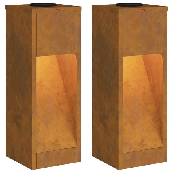 vidaXL Solar LED Wegeleuchte 2 pcs Bronze Wetterfeststahl