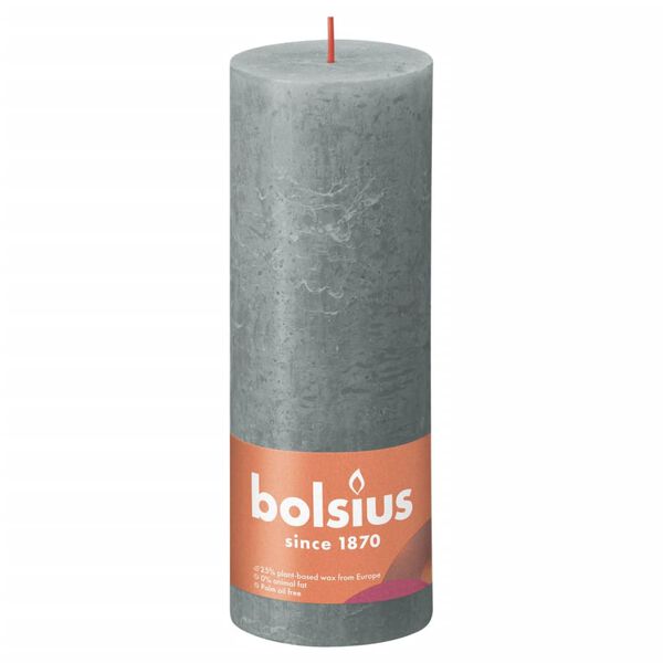 Bolsius Rustikale Stumpenkerzen Shine 4 Stk. 190x68 mm Eukalyptusgr&uuml;n