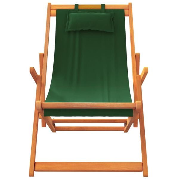 vidaXL Klappbare Strandst&uuml;hle 2 Stk. Gr&uuml;n Stoff