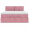 vidaXL Ottoman-Bett mit Matratze Rosa 140x200 cm Samt