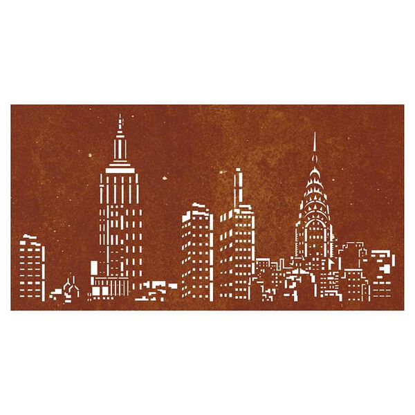vidaXL Garten-Wanddeko 105x55 cm Cortenstahl Skyline-Design