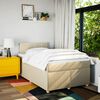 vidaXL Boxspringbett mit Matratze Creme 120x200 cm Stoff