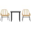 vidaXL 3-teiliges Garten-Esszimmer-Set Braunes Polyrattanglas