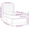 vidaXL Boxspringbett mit Matratze & LED Blau 90x190 cm Stoff