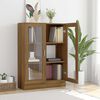vidaXL Vitrinenschrank Braun Eiche-Optik 82,5x30,5x115cm Holzwerkstoff