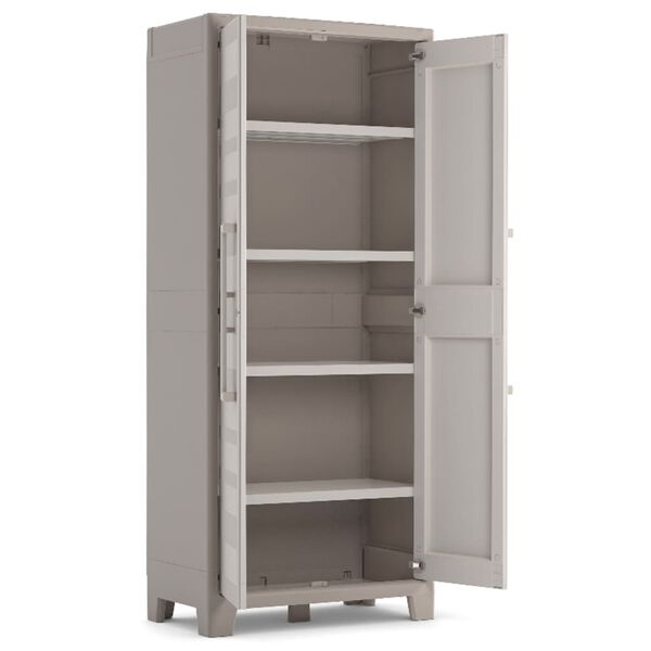 Keter Lagerschrank mit Regalb&ouml;den Gulliver Beige und Braun 182 cm
