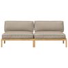 vidaXL Sofa Set mit Kissen Taupe 240 x 80 x 69 cm Massivholz Akazie