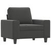 vidaXL Sessel mit Hocker Dunkelgrau 60 cm Mikrofasergewebe