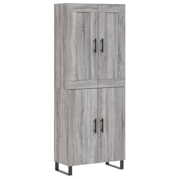 vidaXL Highboard Grau Sonoma 69,5x34x180 cm Holzwerkstoff