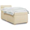 vidaXL Boxspringbett mit Matratze Creme 100x200 cm Stoff