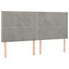vidaXL Boxspringbett mit Matratze & LED Hellgrau 180x200 cm Samt
