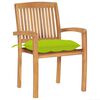 vidaXL Stapelbare Gartenst&uuml;hle mit Kissen 4 Stk. Massivholz Teak