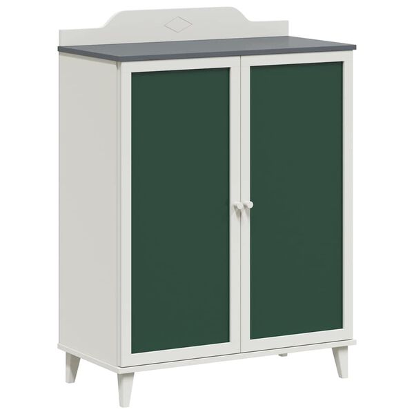vidaXL Schrank mit zwei T&uuml;ren und Tafel-Front ROROS Grau und Wei&szlig;