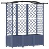 vidaXL Hochbeet mit Rankgitter und Dach Grau 163 x 40 x 138 cm PP