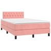 vidaXL Boxspringbett mit Matratze Rosa 120x190 cm Samt